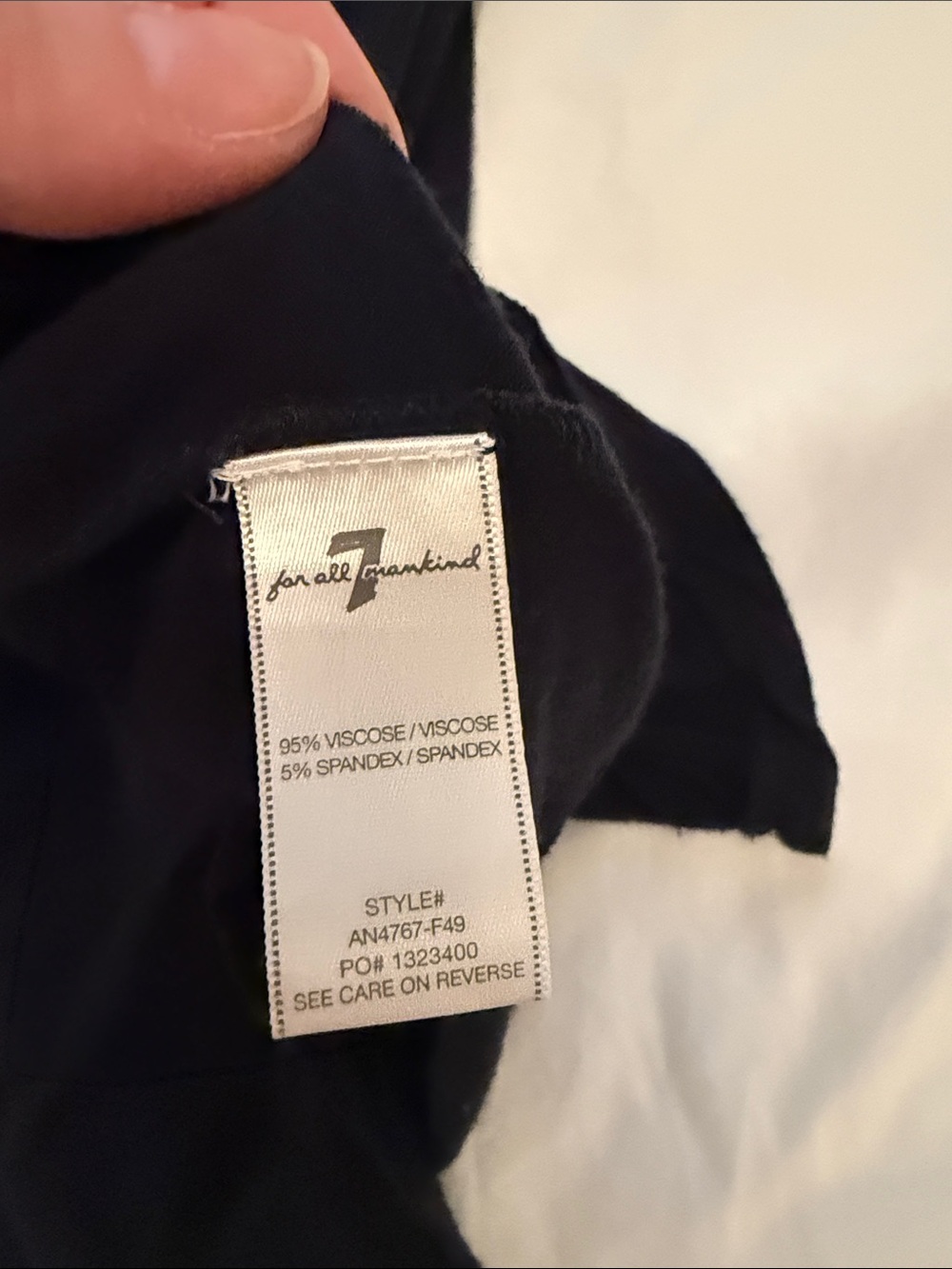 7 For All Mankind One-Shoulder Navy Blue Sleeveless Top - Picture 3 of 5